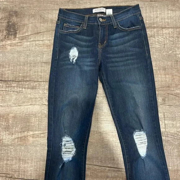 Judy Blue - Dark Blue Denim Distressed Skinny Jeans - Size 3/26 - Picture 2 of 12